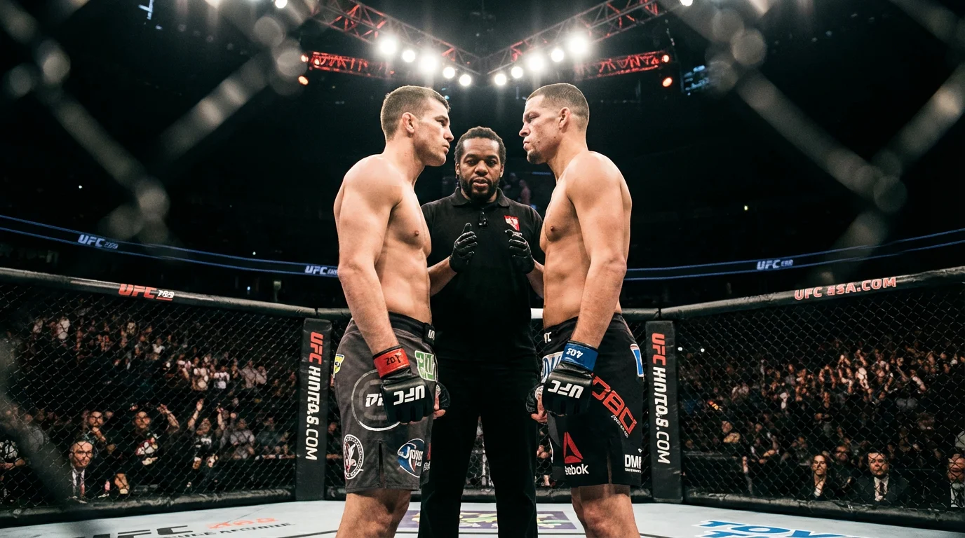 Deux combattants MMA face à face dans l